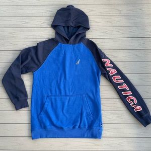 Nautica Boy’s Sweatshirt Blue Logo Hood XL